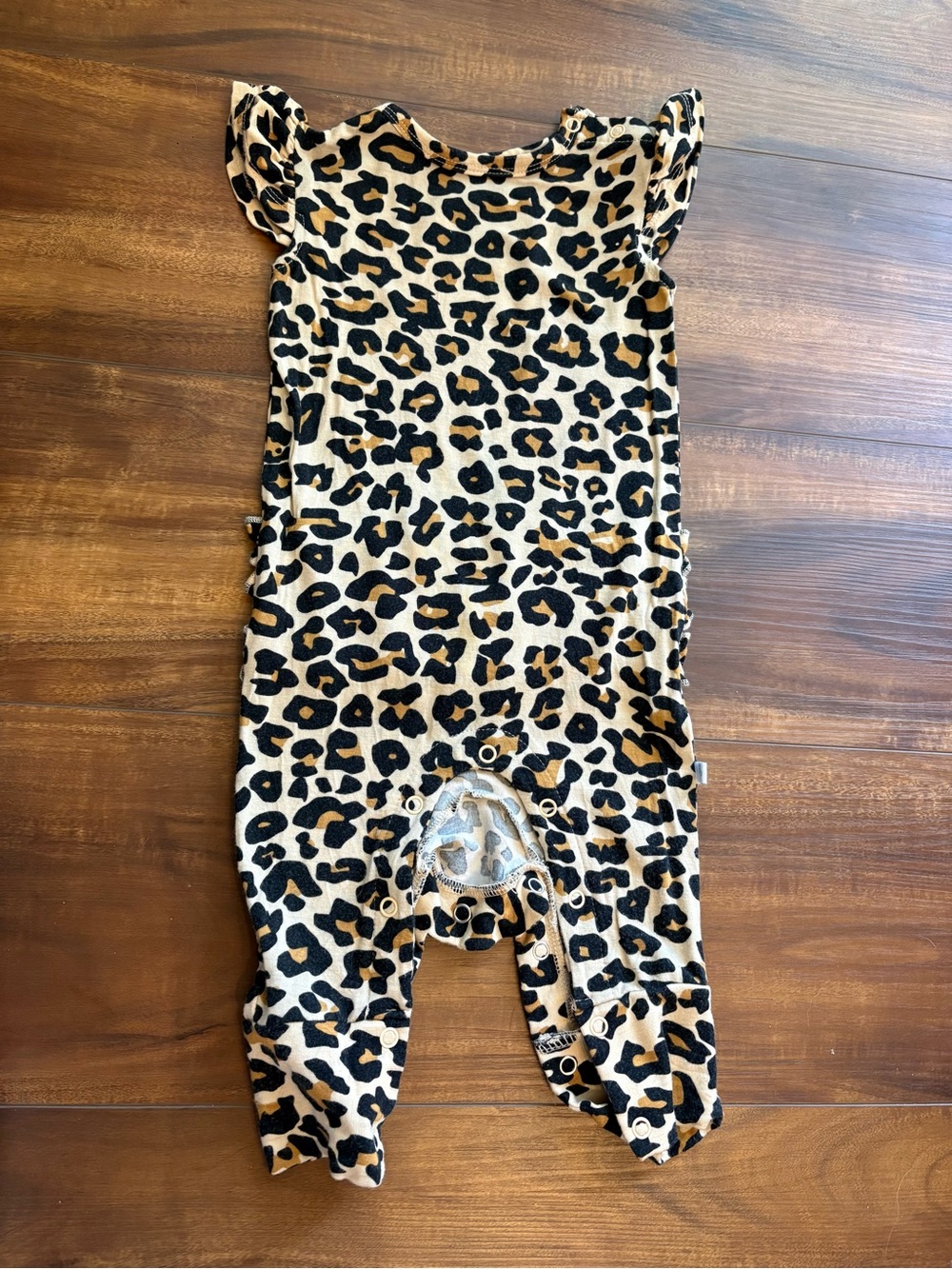 Posh Peanut Leopard Print Romper - Cream & Black